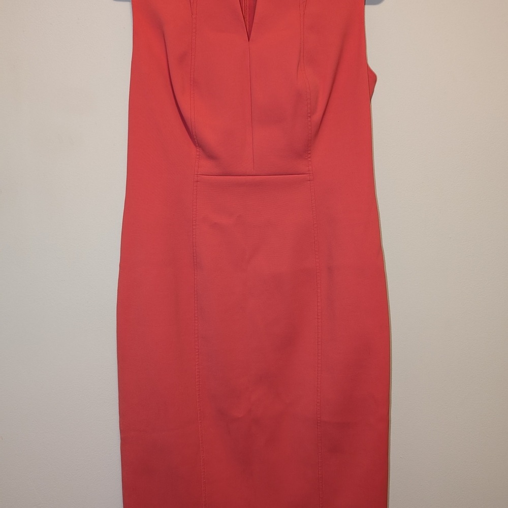 St. John Red Sheath Dress Midi